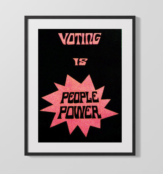 Voting Is People Power - Counterculture - 16x20 Gallery Frame