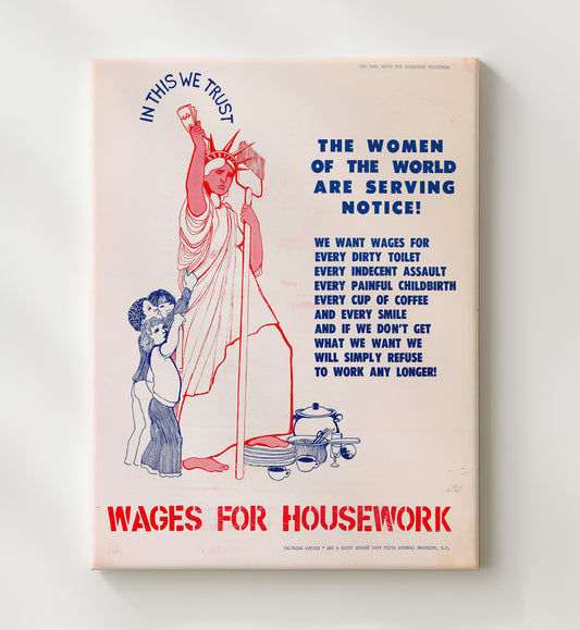Wages for Housework 8x10 Canvas counterculture wall art