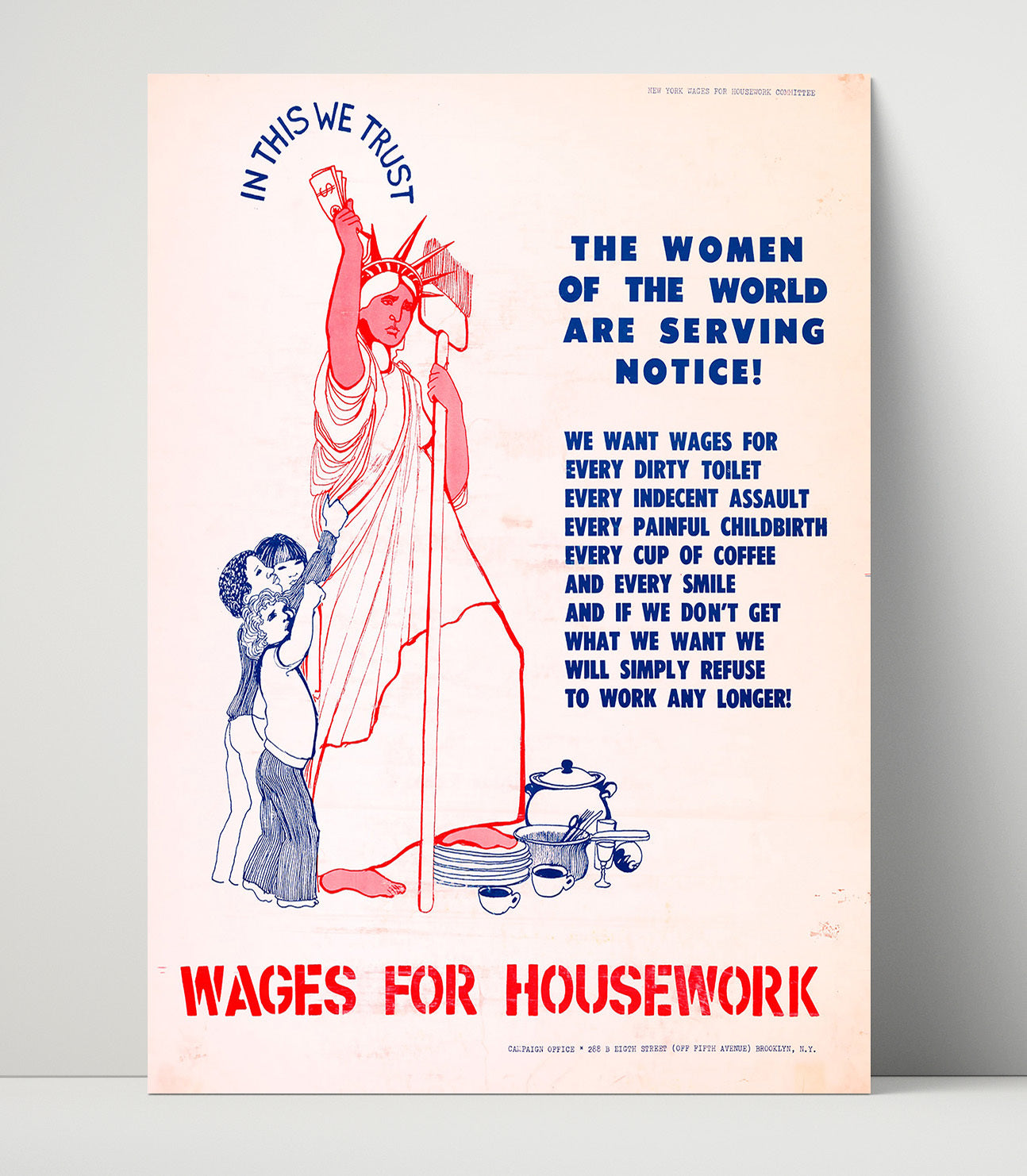 Wages for Housework Counter Culture Wall Art 16x20 Unframed Print wall art print