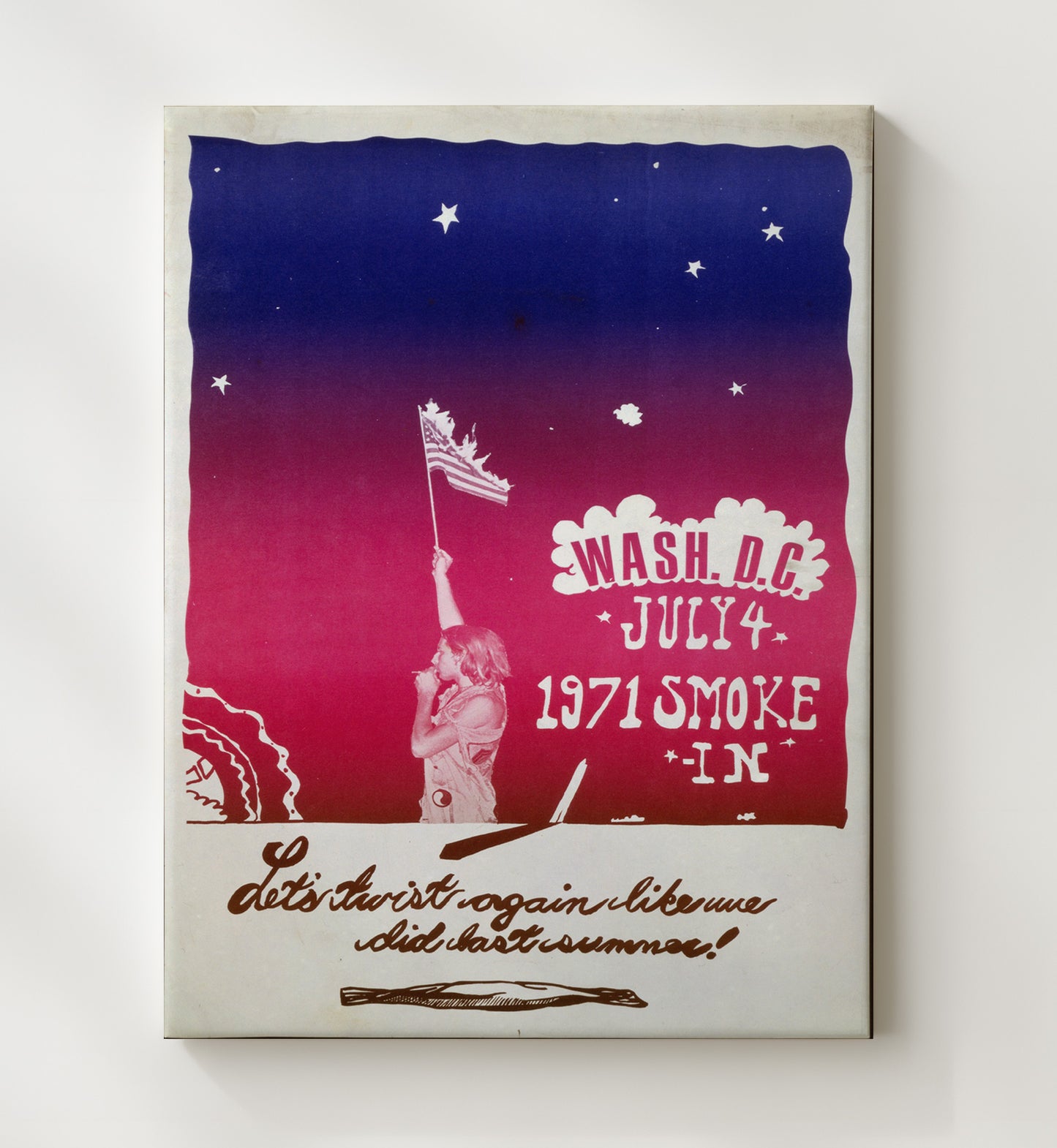 Washington Dc Smoke in 1971 Counter Culture Wall Art 20x24 Canvas wall art print