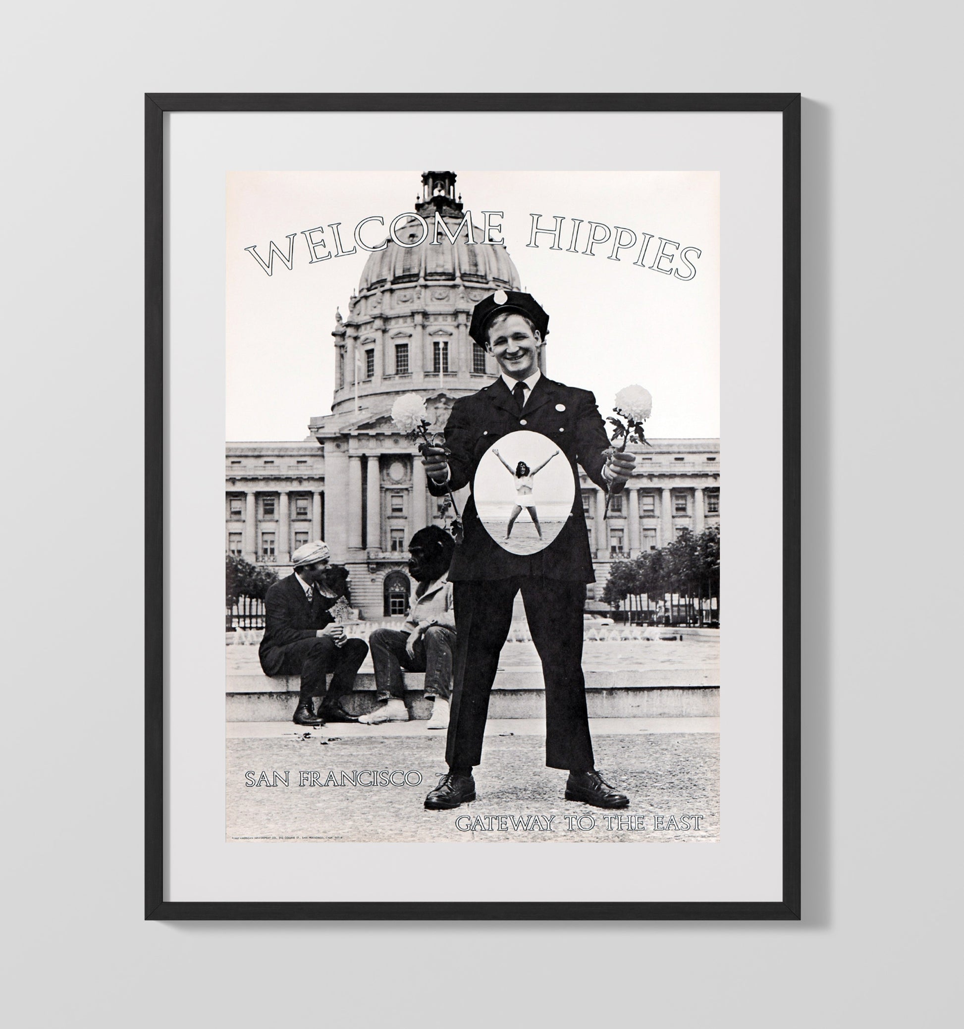 Welcome Hippies Counter Culture Wall Art 16x20 Gallery Frame wall art print