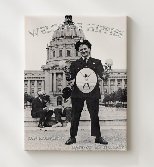 Welcome Hippies 8x10 Canvas counterculture wall art