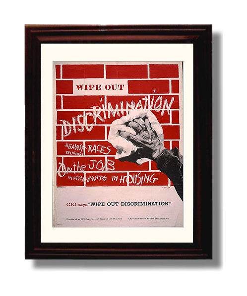 Wipe Out Discrimination Counter Culture Wall Art 8x10 Beveled Frame wall art print