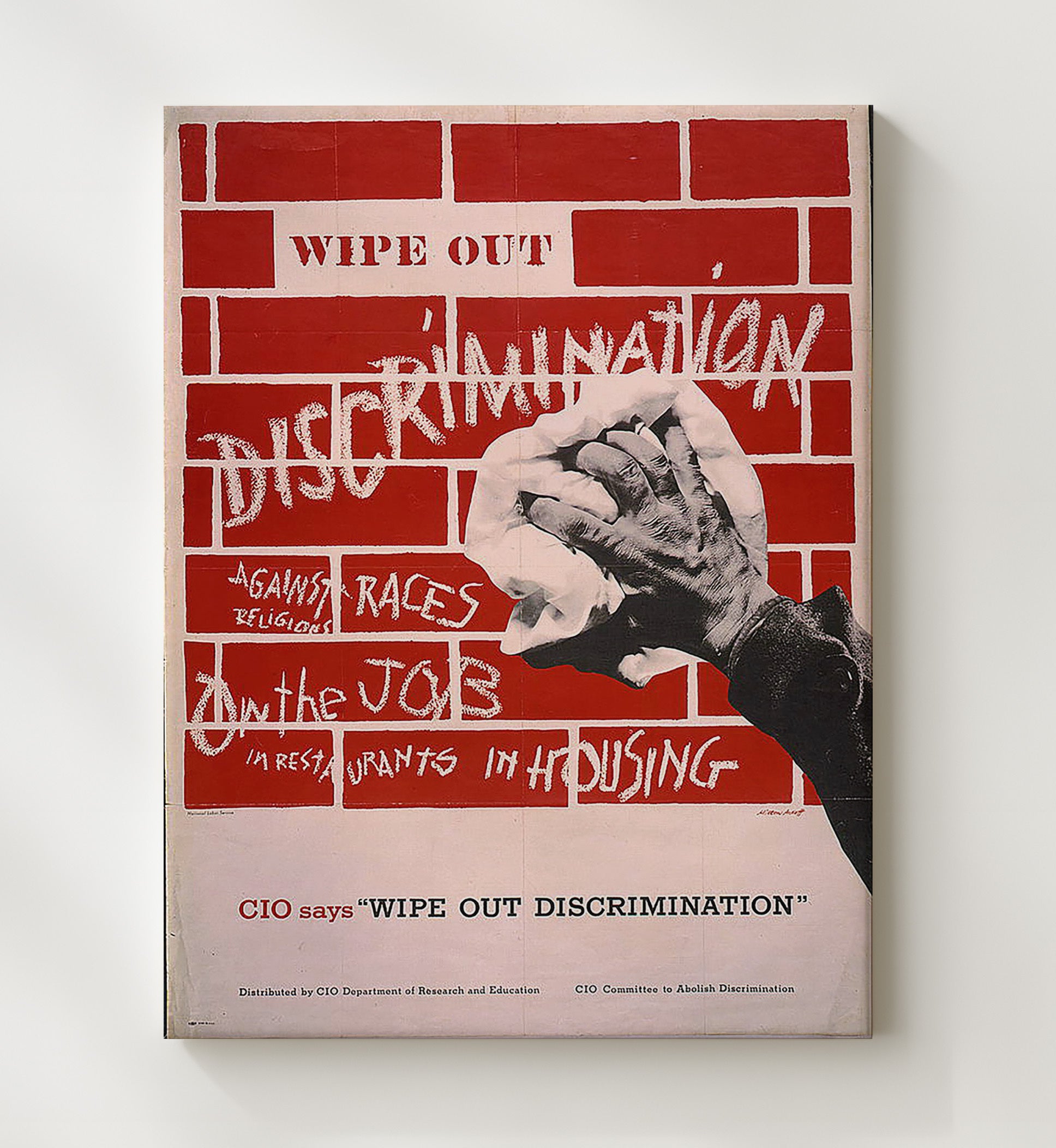 Wipe Out Discrimination Counter Culture Wall Art 20x24 Canvas wall art print