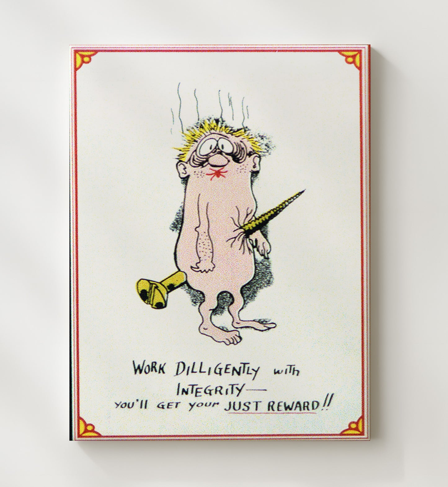 Work Dilligently Just Reward Counter Culture Wall Art 20x24 Canvas wall art print