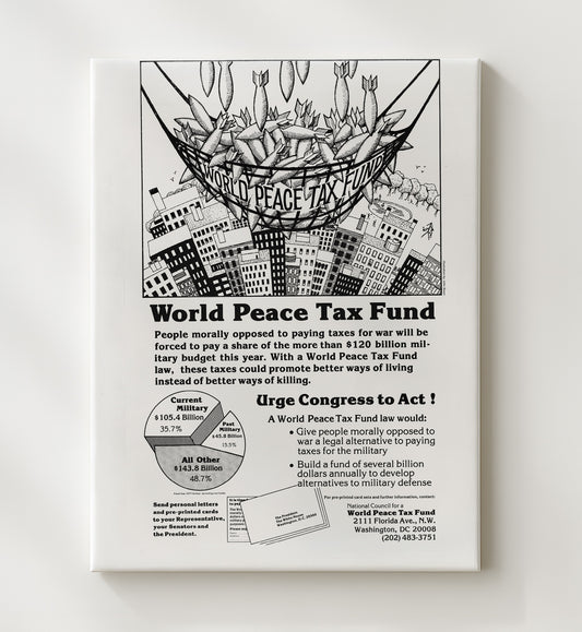 World Peace Tax Fund 8x10 Canvas counterculture wall art
