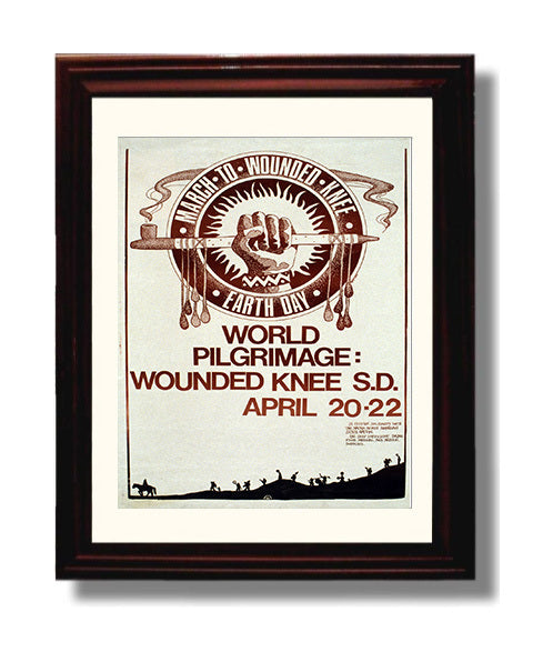 Wounded Knee Pilgrimage Counter Culture Wall Art 8x10 Beveled Frame wall art print