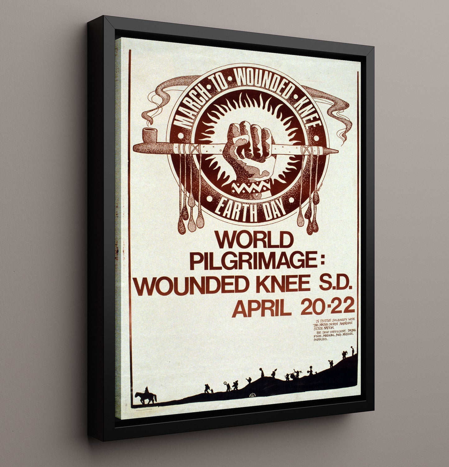 Wounded Knee Pilgrimage Counter Culture Wall Art 16x20 Framed Canvas wall art print