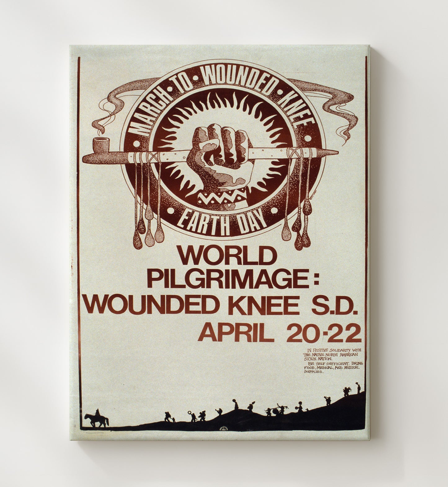 Wounded Knee Pilgrimage Counter Culture Wall Art 20x24 Canvas wall art print