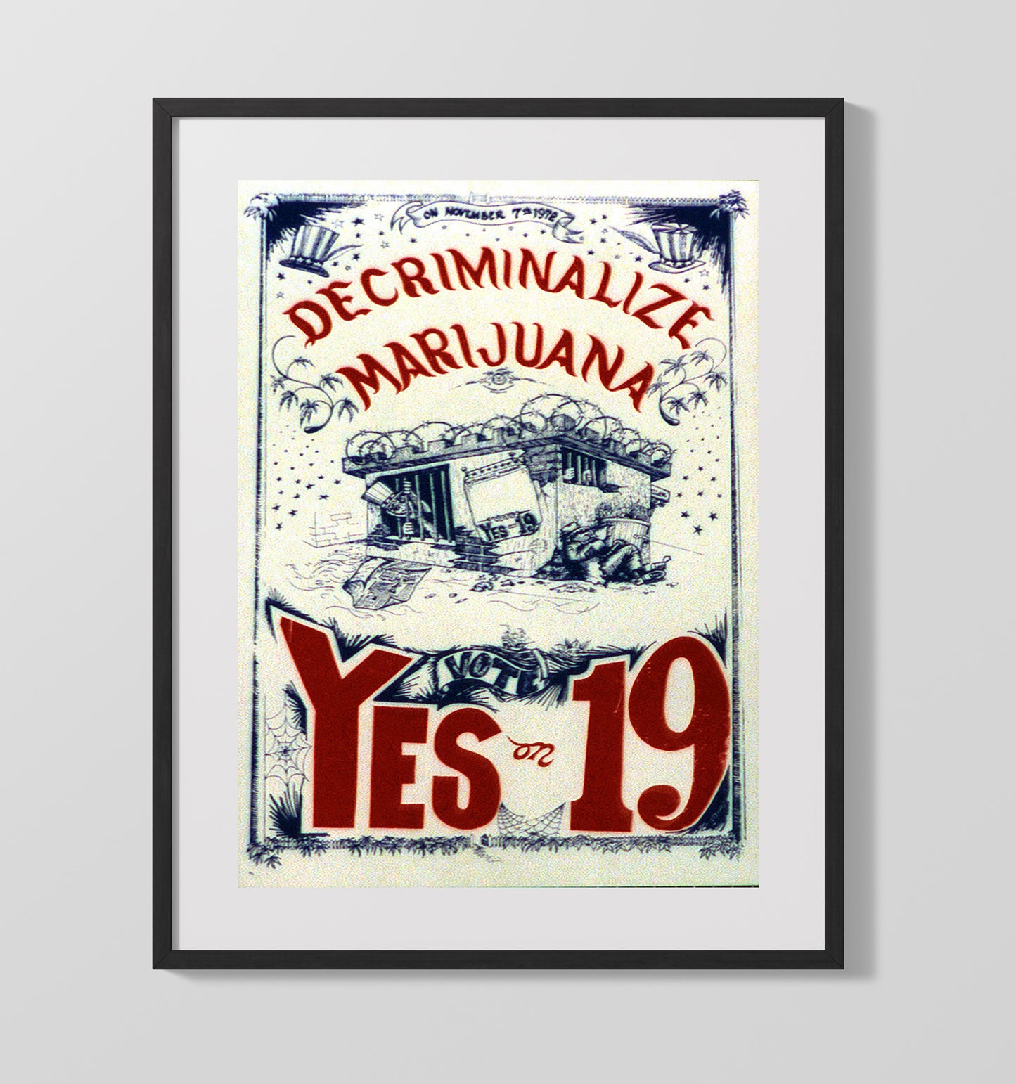 Yes on 19 Counter Culture Wall Art 16x20 Gallery Frame wall art print