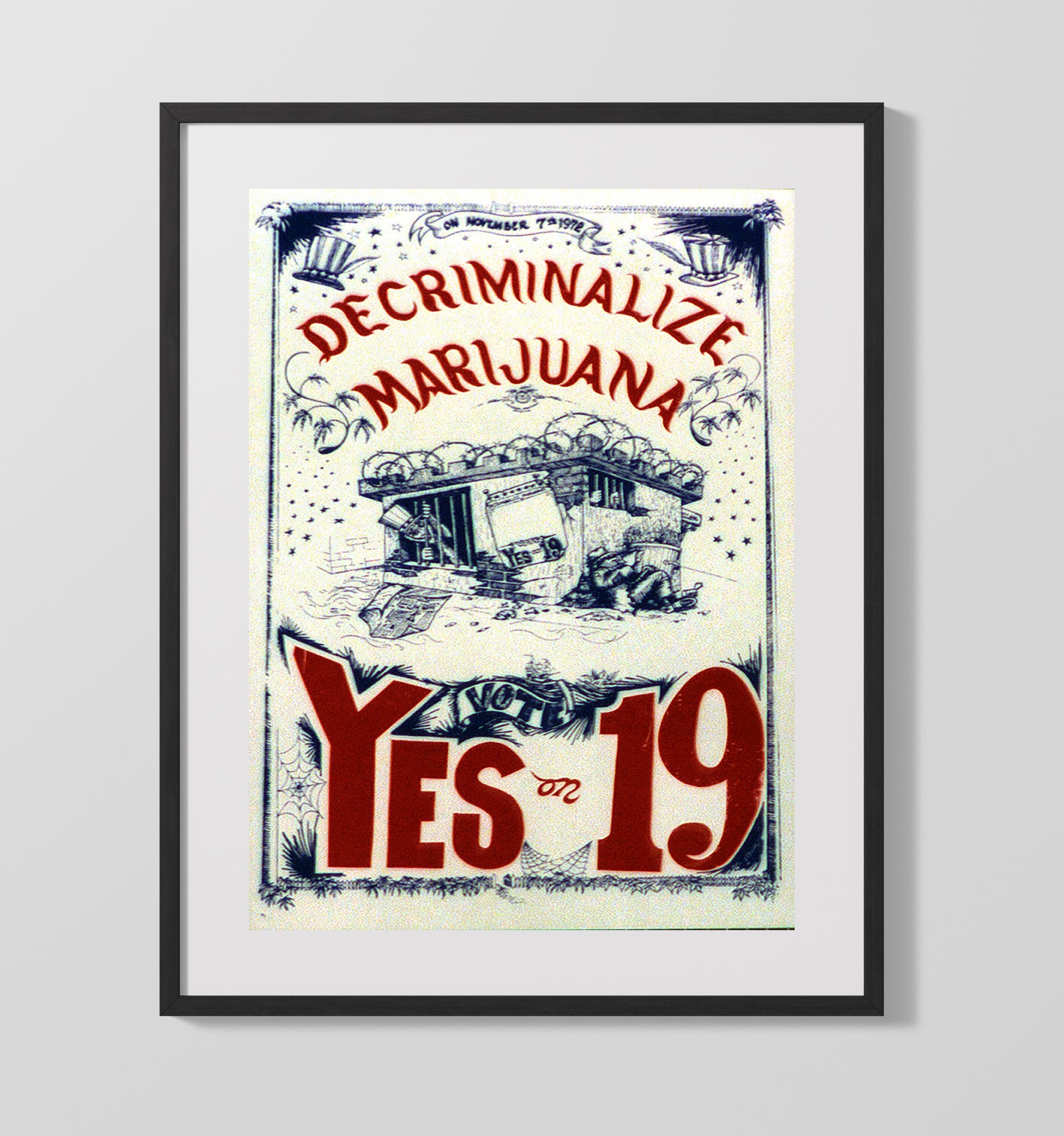 Yes on 19 Counter Culture Wall Art 16x20 Gallery Frame wall art print