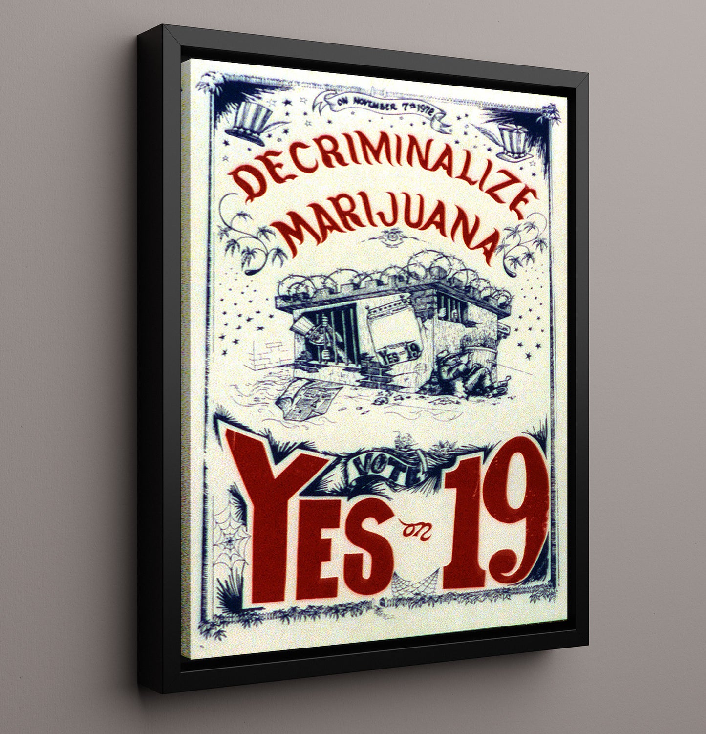 Yes on 19 Counter Culture Wall Art 16x20 Framed Canvas wall art print