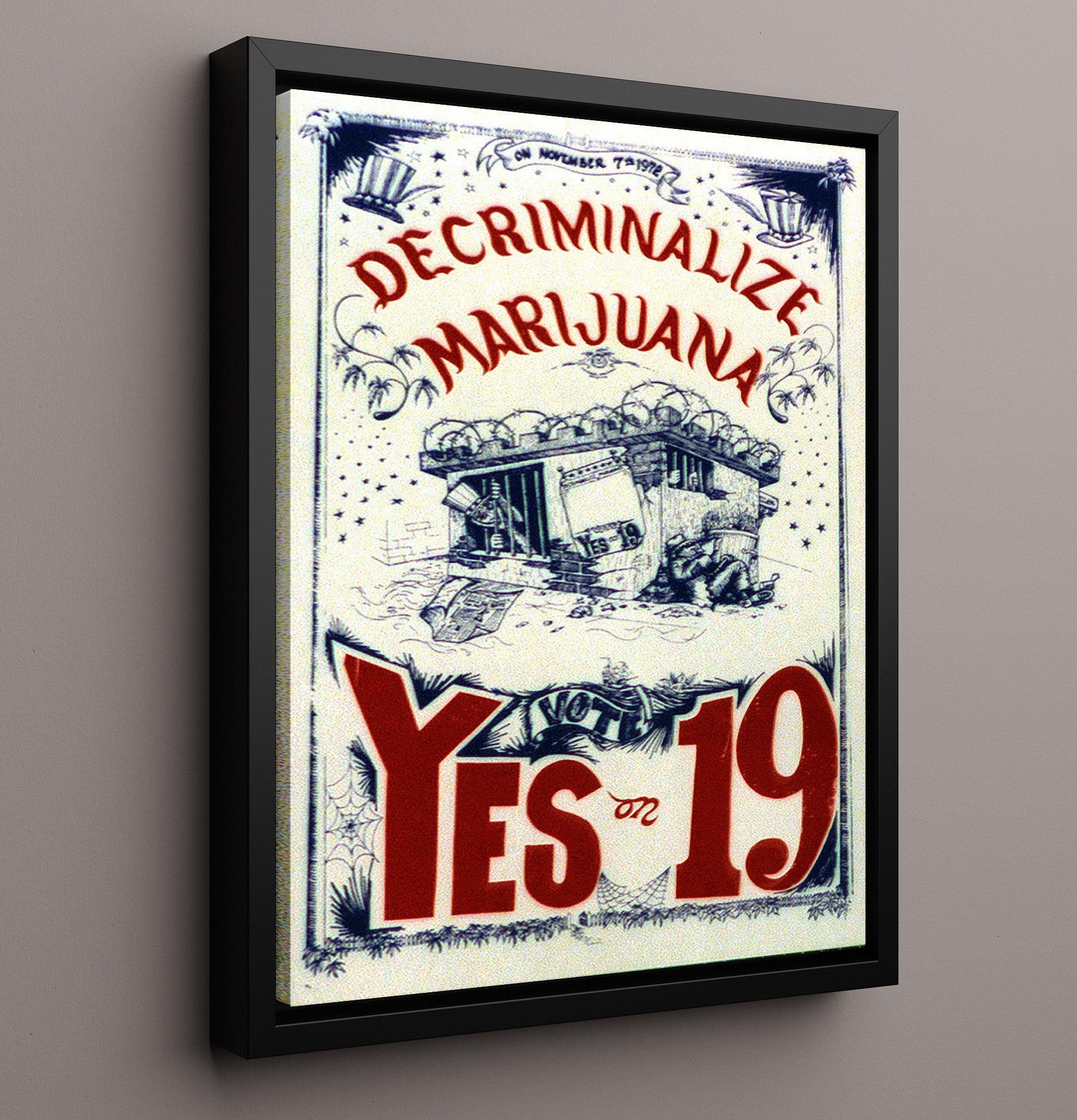 Yes on 19 Counter Culture Wall Art 16x20 Framed Canvas wall art print