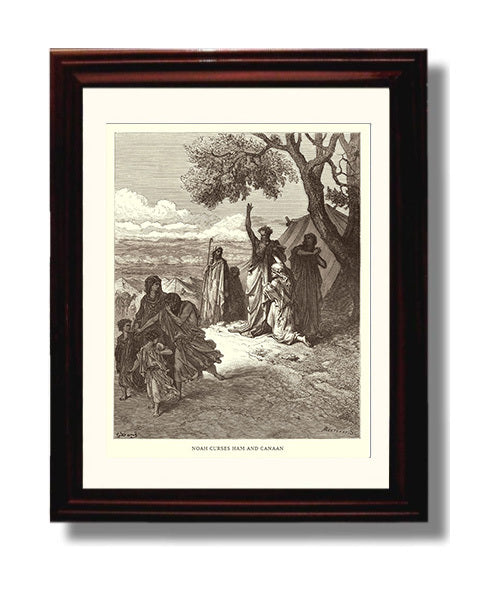 A Dove Is Sent Forth from the Ark Genesis 8:6-12 Dore Bible Illustration Wall Art 8x10 Beveled Frame wall art print
