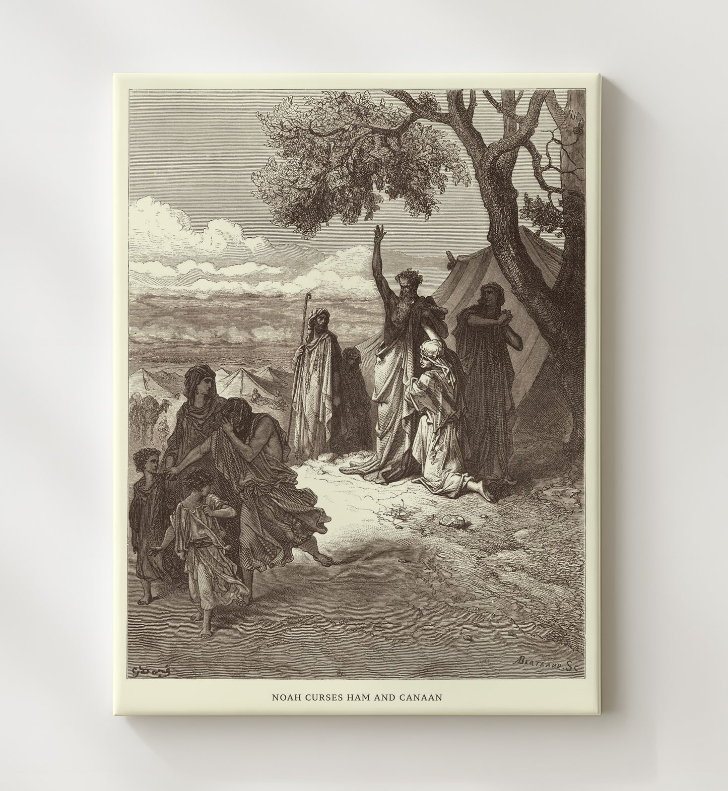 A Dove Is Sent Forth from the Ark Genesis 8:6-12 Dore Bible Illustration Wall Art 20x24 Canvas wall art print