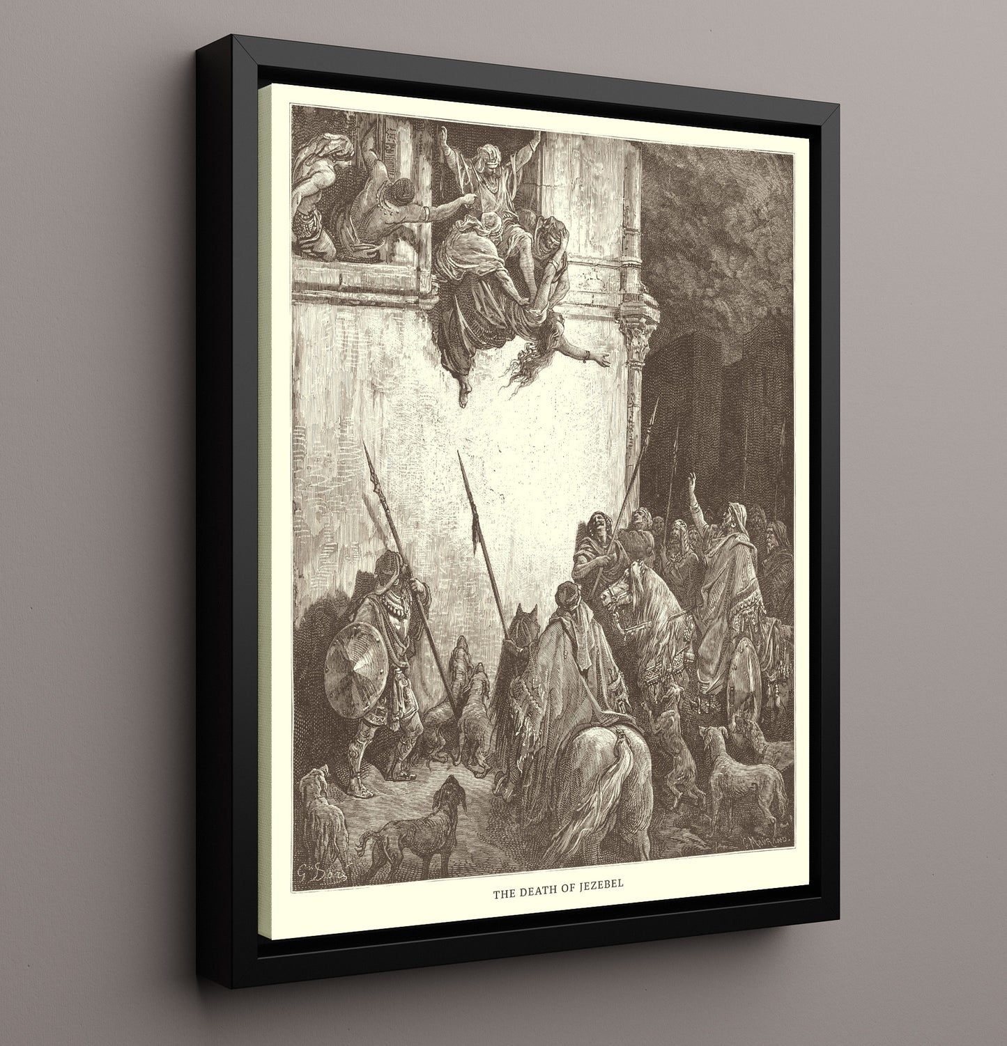 A Famine in Samaria 2 Kings 6:24-29 Dore Bible Illustration Wall Art 16x20 Framed Canvas wall art print