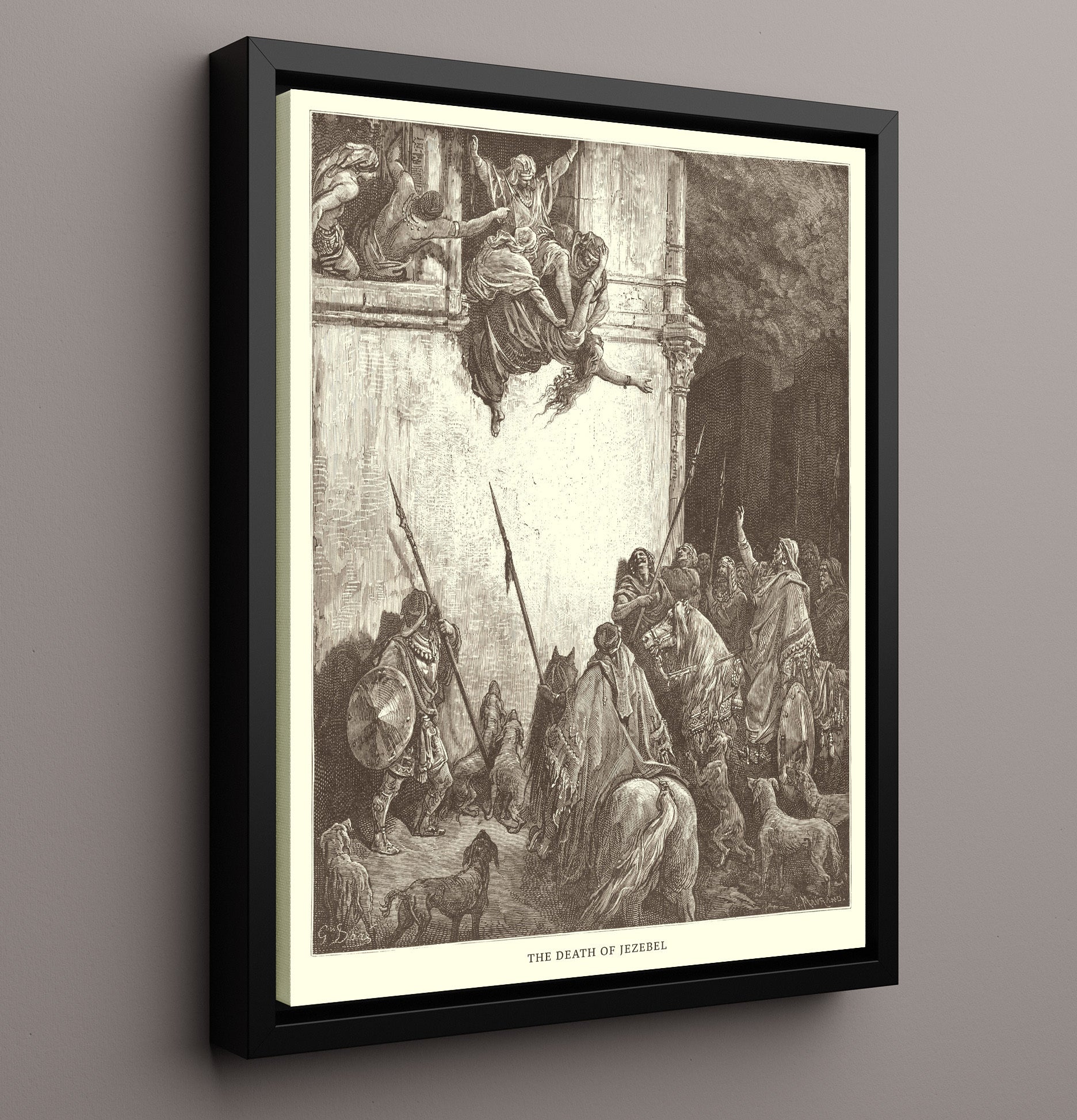A Famine in Samaria 2 Kings 6:24-29 Dore Bible Illustration Wall Art 16x20 Framed Canvas wall art print