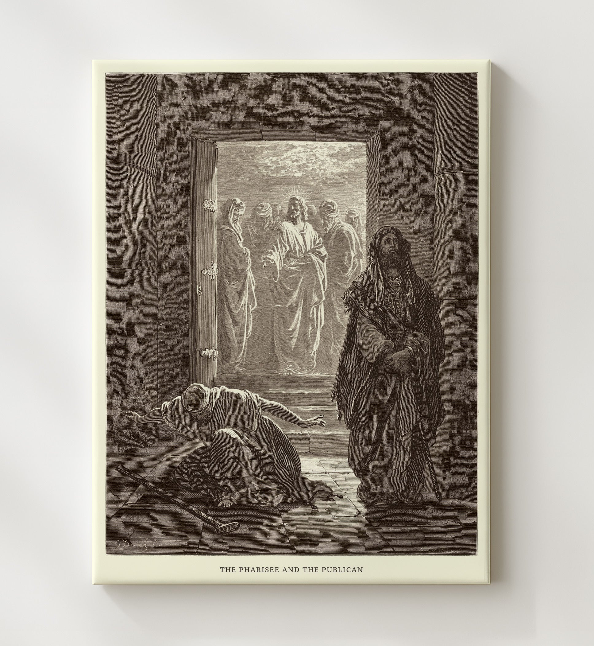 A Sinful Woman Repents Luke 7:36-50 Dore Bible Illustration Wall Art 20x24 Canvas wall art print