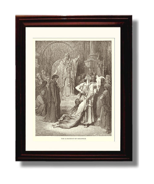 Abishai Saves Davids Life 2 Samuel 21:15-17 Dore Bible Illustration Wall Art 8x10 Beveled Frame wall art print