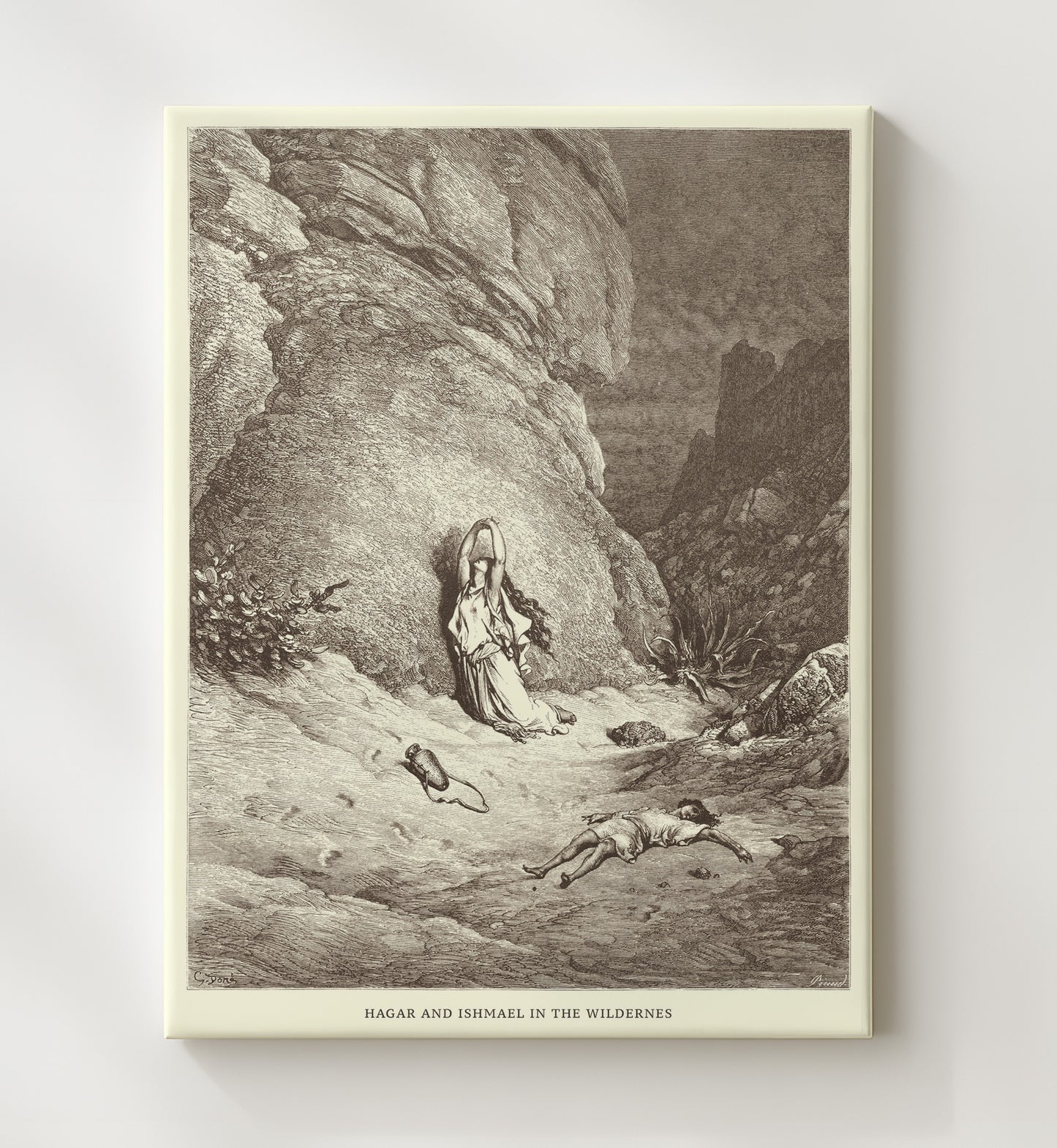 Abraham Sends Hagar and Ishmael Away Genesis 21:9-21 Dore Bible Illustration Wall Art 20x24 Canvas wall art print