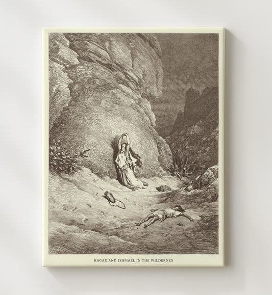 Abraham Sends Hagar and Ishmael Away Genesis 21:9-21 by Gustave Doré 8x10 Canvas Bible illustration wall art