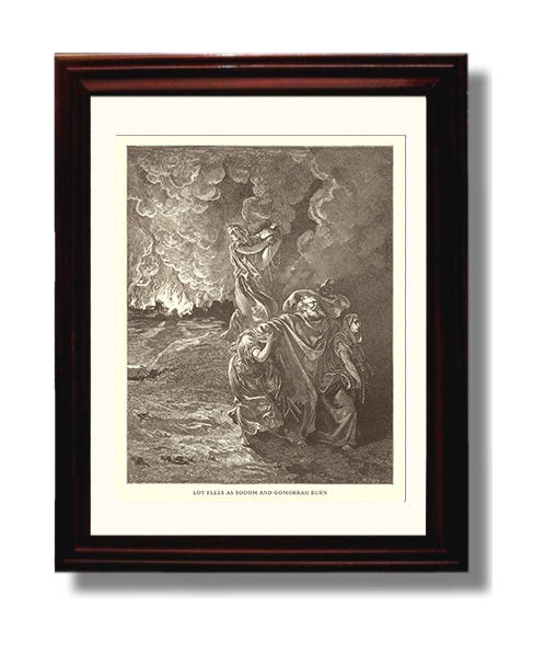 Abraham and the Three Angels Genesis 18:1-15 Dore Bible Illustration Wall Art 8x10 Beveled Frame wall art print