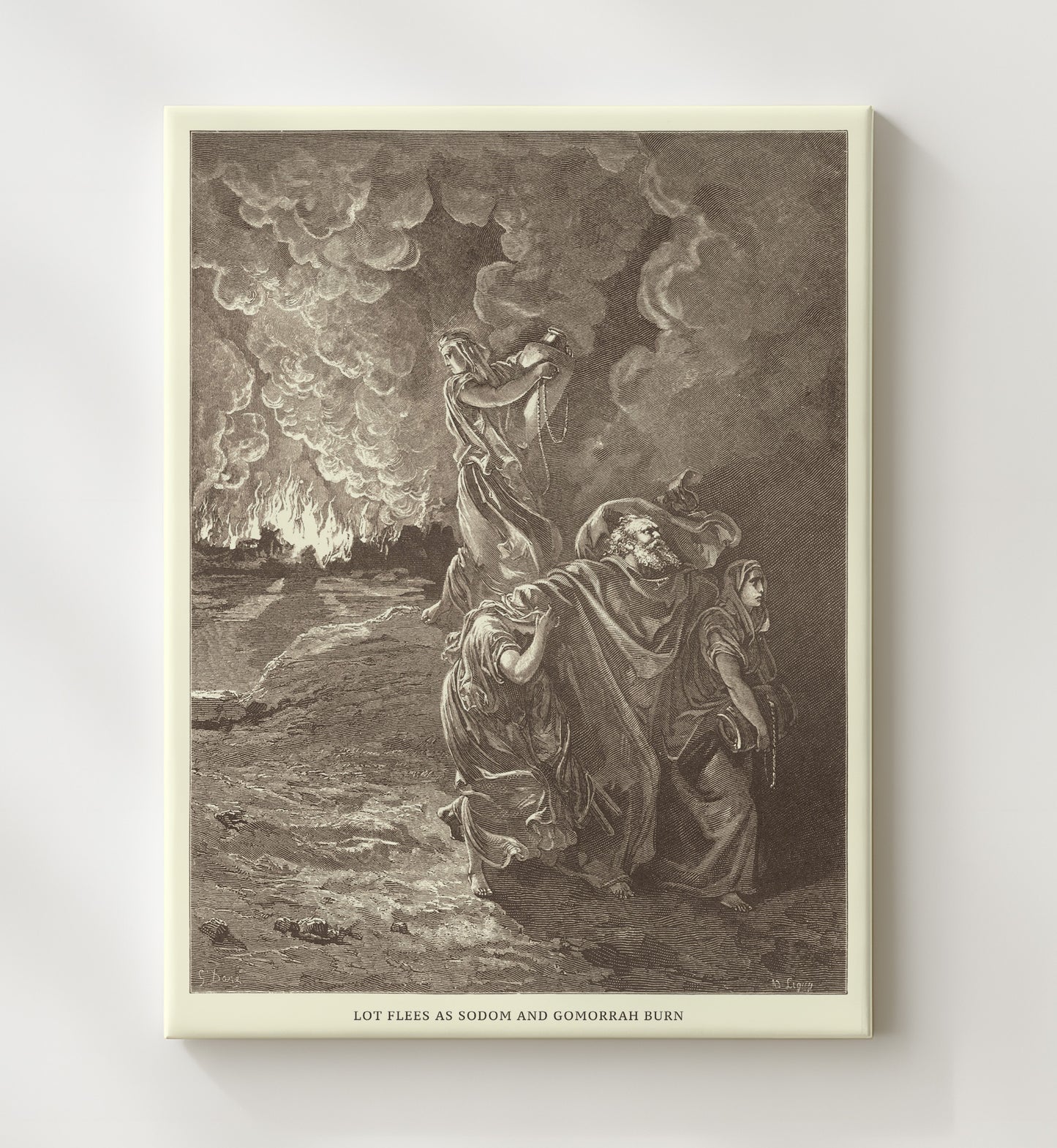 Abraham and the Three Angels Genesis 18:1-15 Dore Bible Illustration Wall Art 20x24 Canvas wall art print