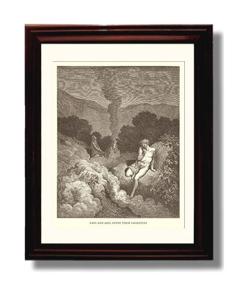 Adam and Eve Are Driven Out of Eden Genesis 3:22-24 Dore Bible Illustration Wall Art 8x10 Beveled Frame wall art print