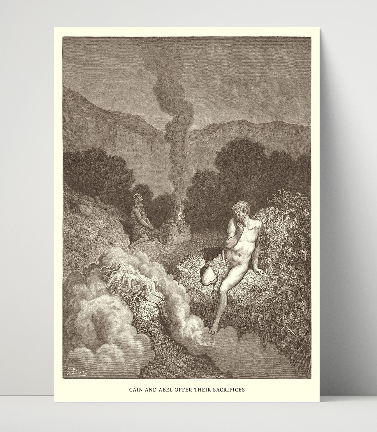 Adam and Eve Are Driven Out of Eden Genesis 3:22-24 Dore Bible Illustration Wall Art 16x20 Unframed Print wall art print