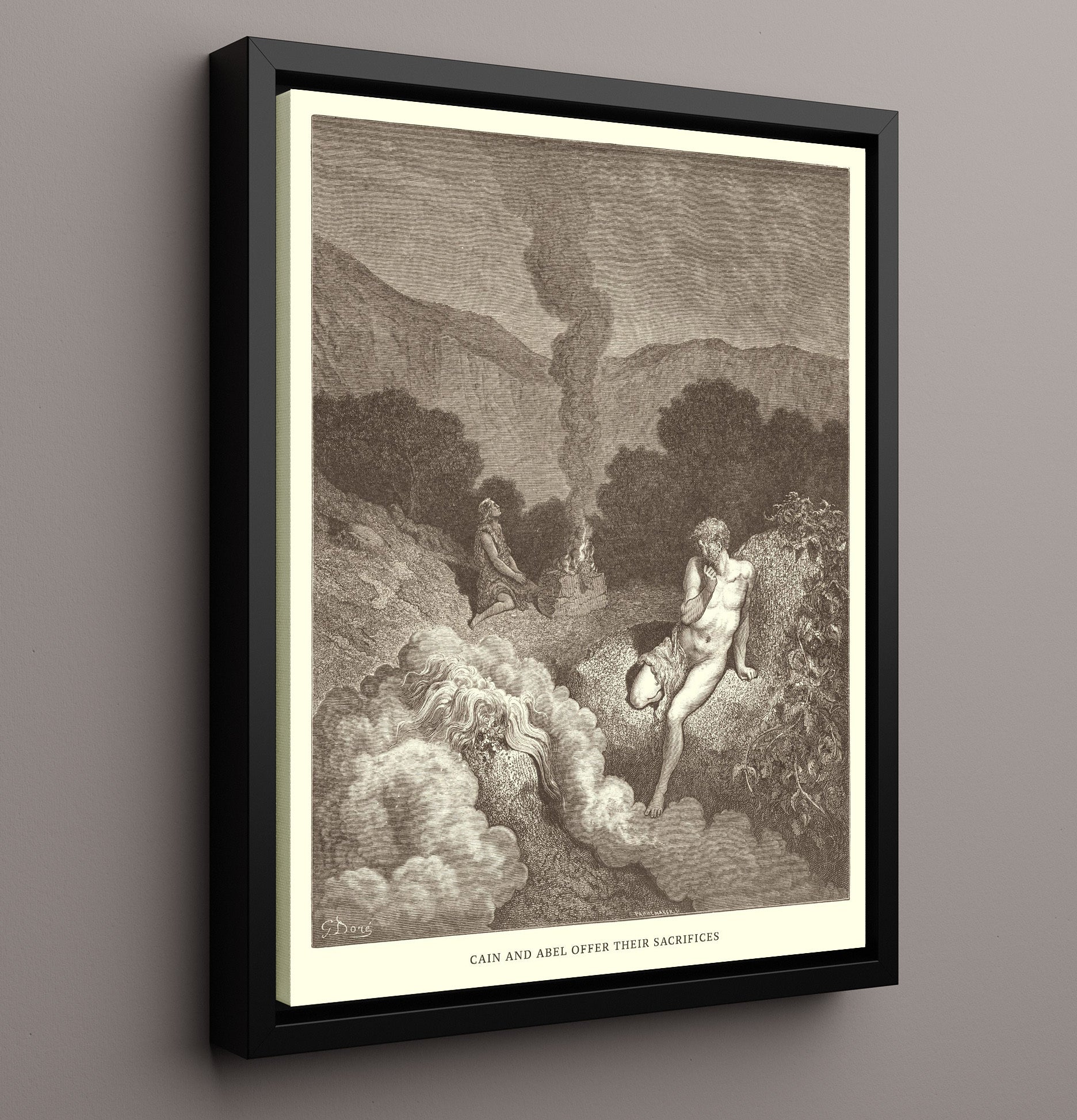 Adam and Eve Are Driven Out of Eden Genesis 3:22-24 Dore Bible Illustration Wall Art 16x20 Framed Canvas wall art print