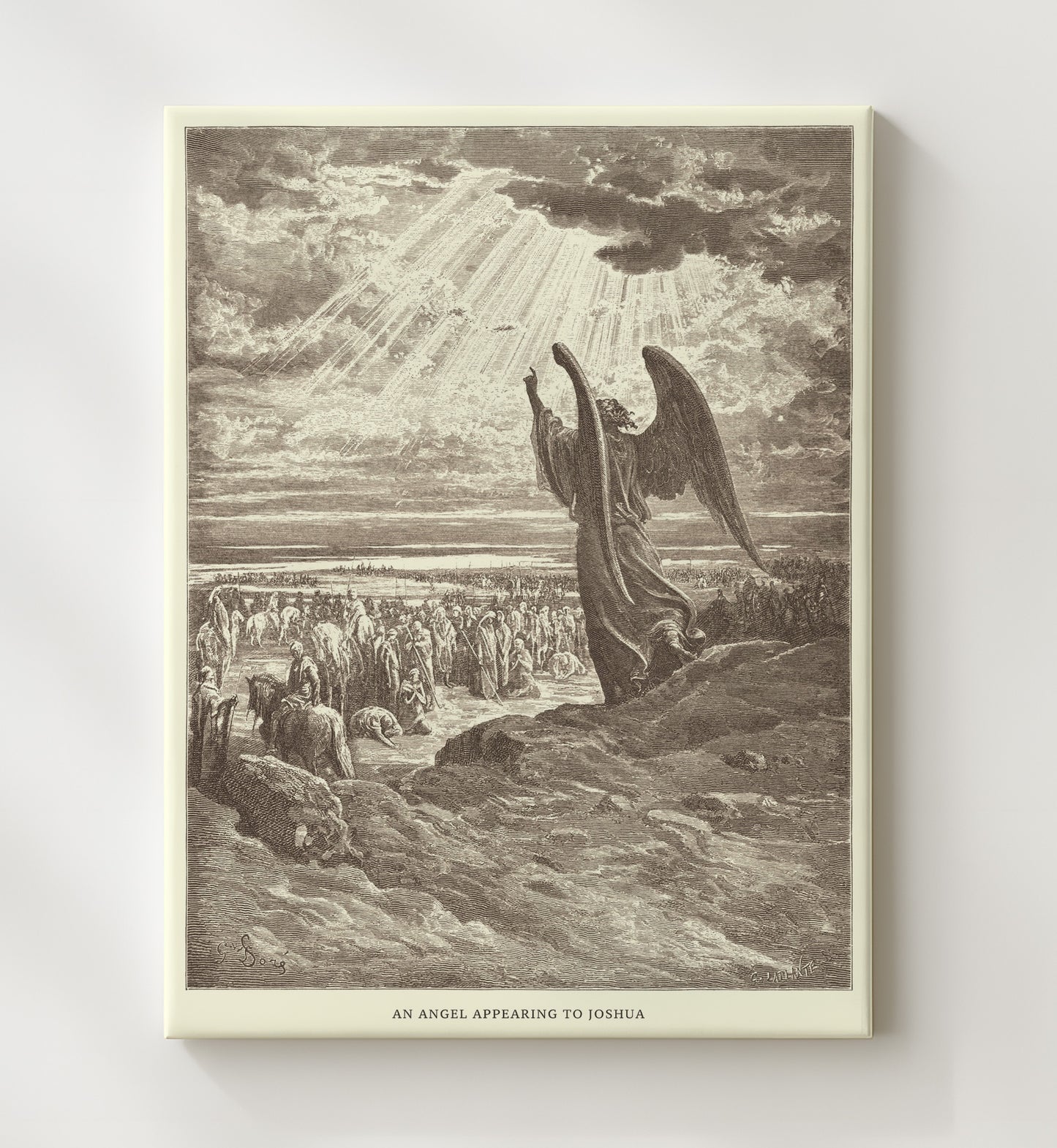 An Angel Appearing to Joshua Joshua 5:13-15 Dore Bible Illustration Wall Art 20x24 Canvas wall art print