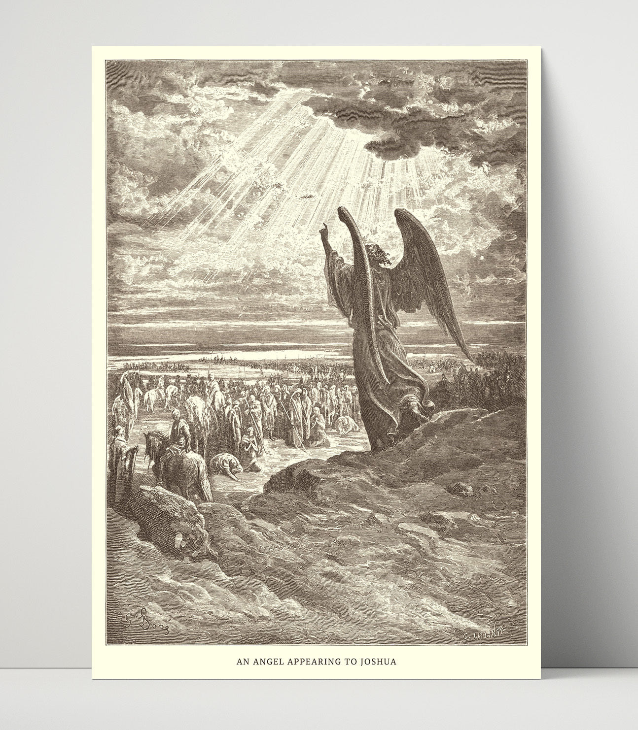 An Angel Appearing to Joshua Joshua 5:13-15 Dore Bible Illustration Wall Art 16x20 Unframed Print wall art print