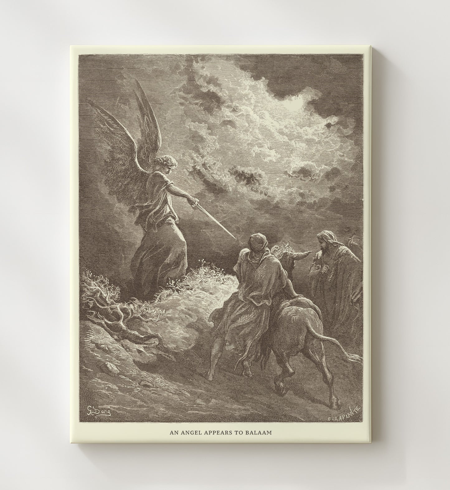 An Angel Appears to Balaam Numbers 22:22-35 Dore Bible Illustration Wall Art 20x24 Canvas wall art print