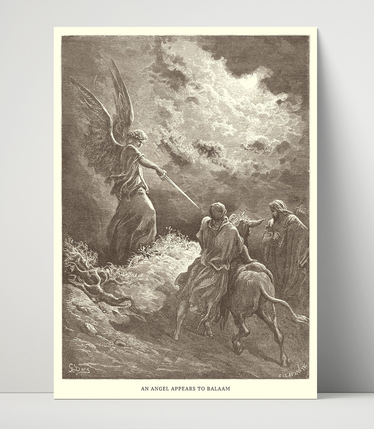 An Angel Appears to Balaam Numbers 22:22-35 Dore Bible Illustration Wall Art 16x20 Unframed Print wall art print