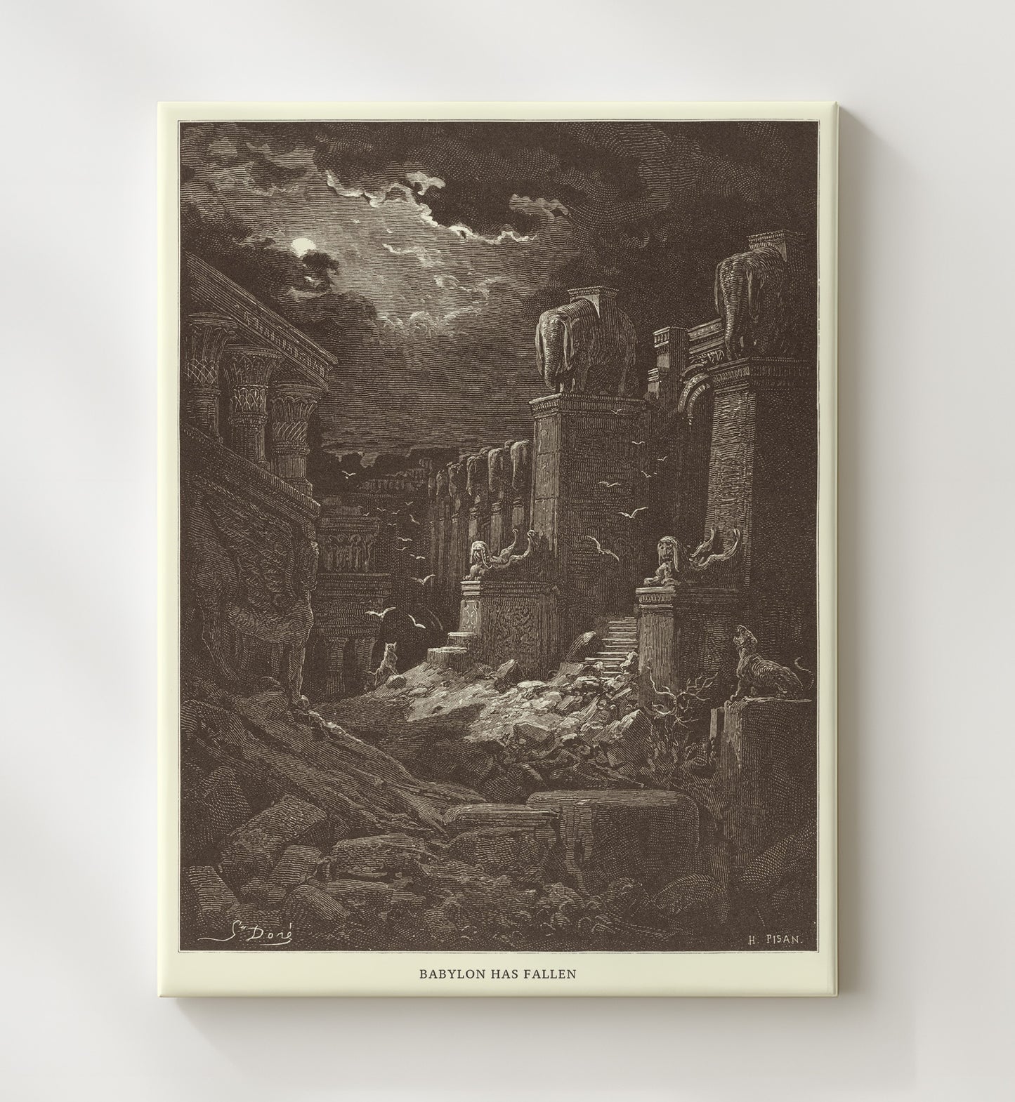 Babylon Has Fallen Revelation 18 Dore Bible Illustration Wall Art 20x24 Canvas wall art print