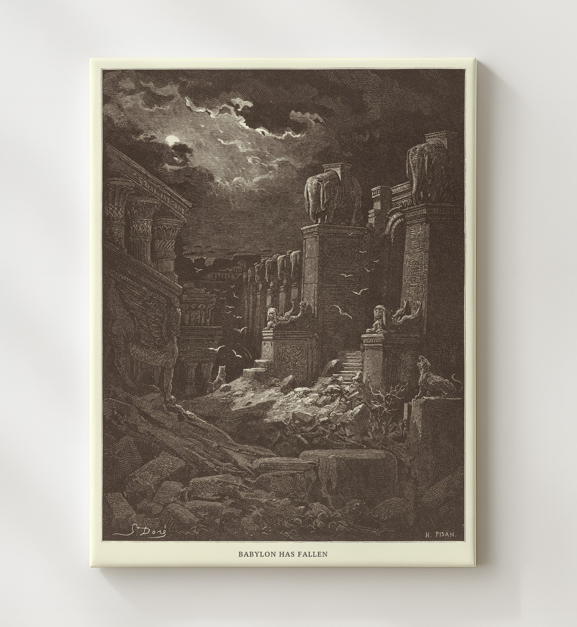 Babylon Has Fallen Revelation 18 Dore Bible Illustration Wall Art 20x24 Canvas wall art print