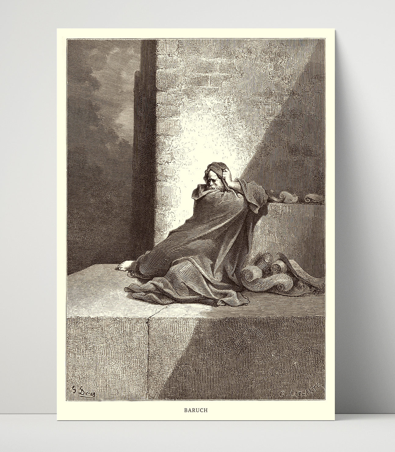 Baruch Writes Down Jeremiahs Prophecies Jeremiah 36:1-4 Dore Bible Illustration Wall Art 16x20 Unframed Print wall art print