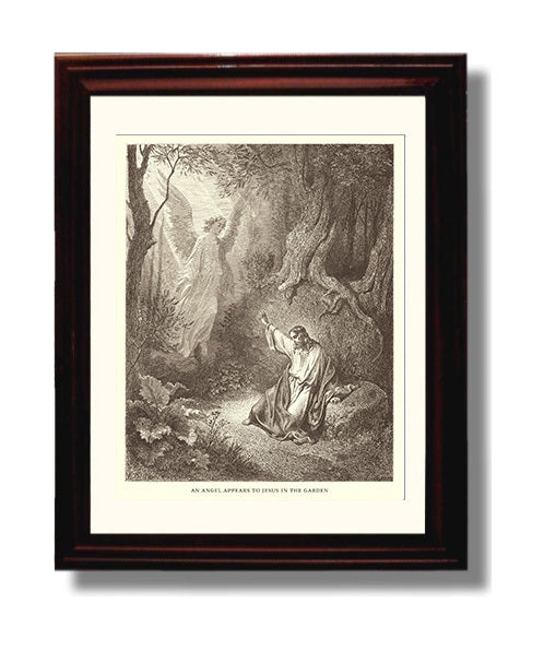 Buyers and Sellers Are Driven Out of the Temple Matthew 21:12-13 Dore Bible Illustration Wall Art 8x10 Beveled Frame wall art print