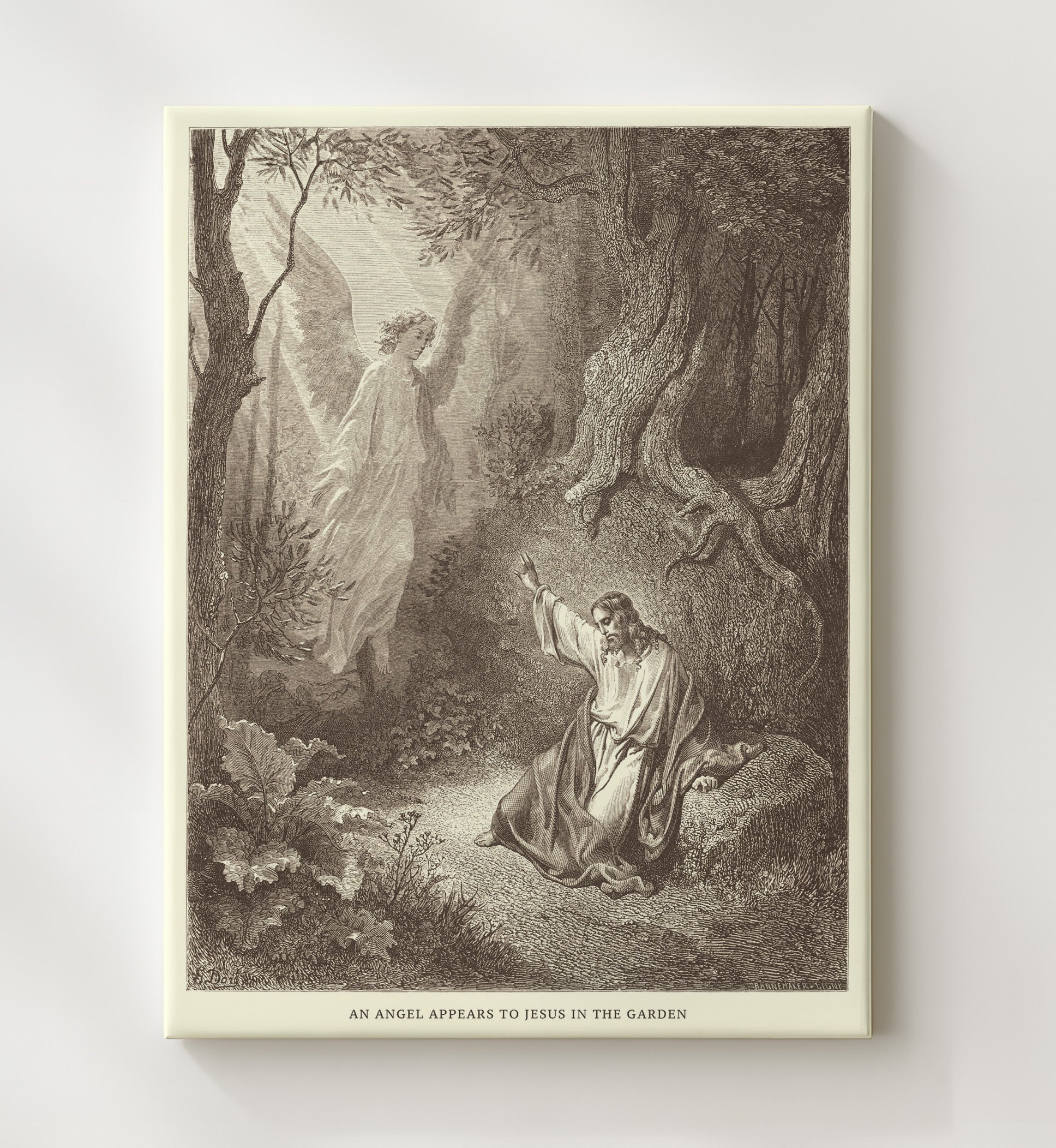 Buyers and Sellers Are Driven Out of the Temple Matthew 21:12-13 Dore Bible Illustration Wall Art 20x24 Canvas wall art print