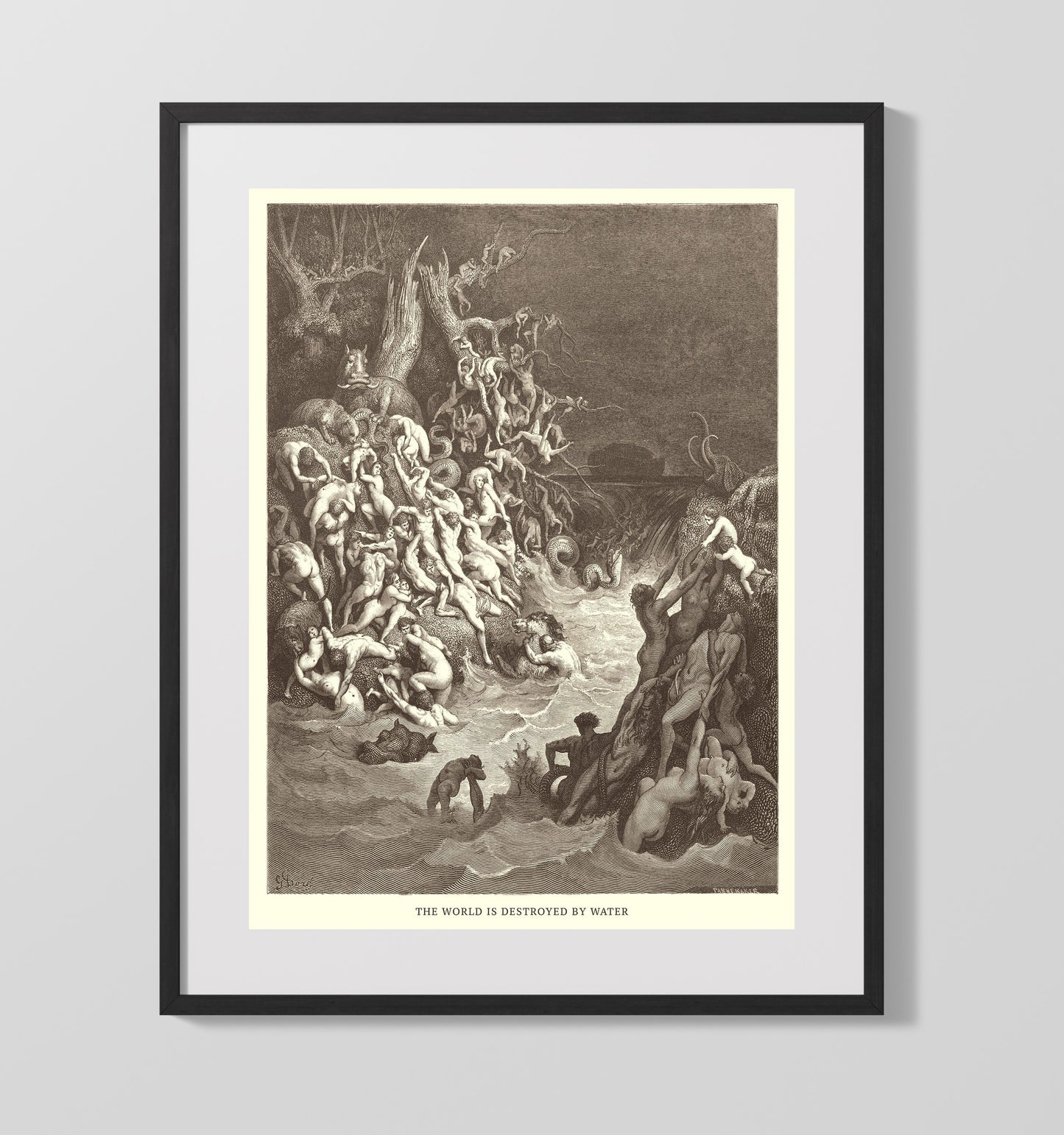 Cain Slays Abel Genesis 4:8 Dore Bible Illustration Wall Art 16x20 Gallery Frame wall art print