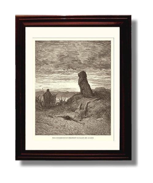 Cedars Are Cut Down for the Jerusalem Temple 1 Kings 5:6-10 Dore Bible Illustration Wall Art 8x10 Beveled Frame wall art print