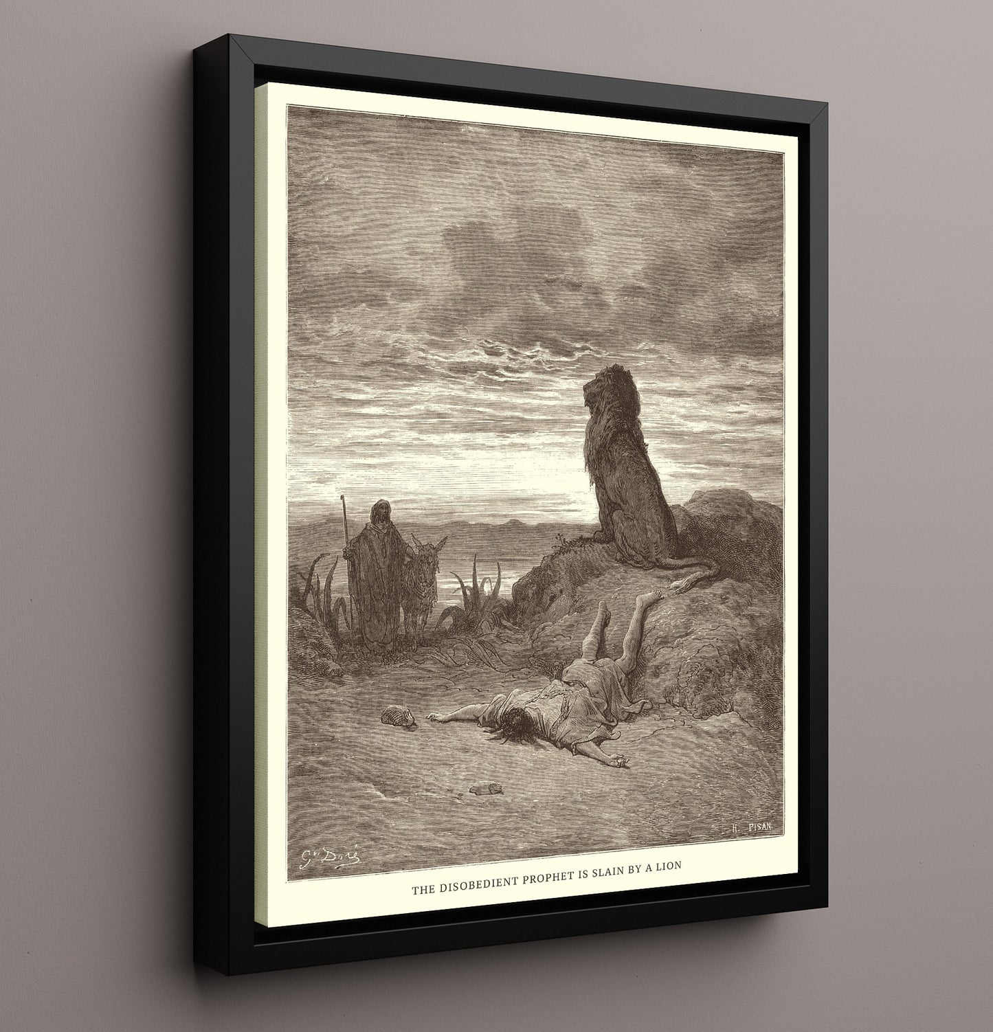 Cedars Are Cut Down for the Jerusalem Temple 1 Kings 5:6-10 Dore Bible Illustration Wall Art 16x20 Framed Canvas wall art print