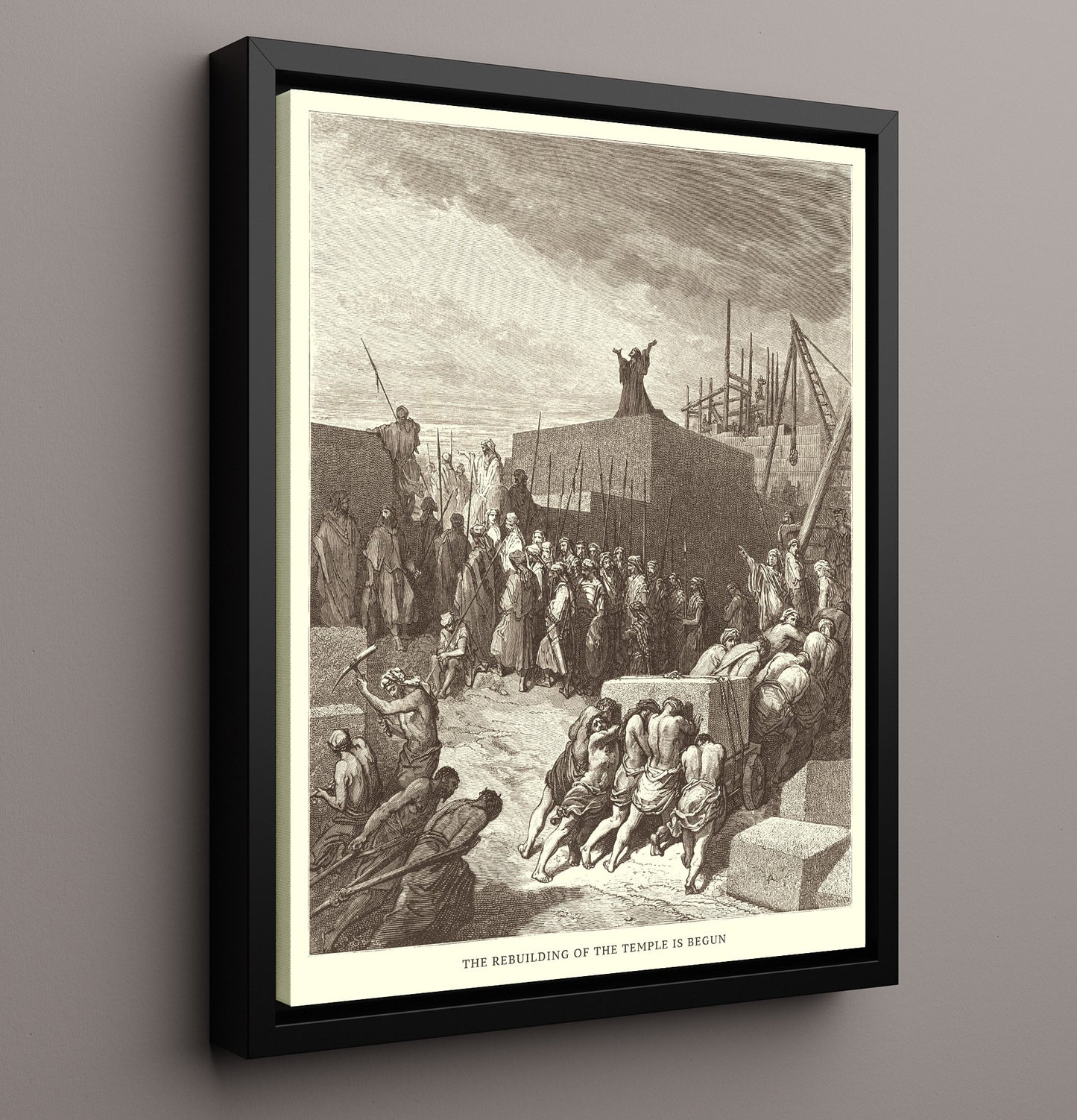 Cyrus Restores the Vessels of the Temple Ezra 1:7-11 Dore Bible Illustration Wall Art 16x20 Framed Canvas wall art print