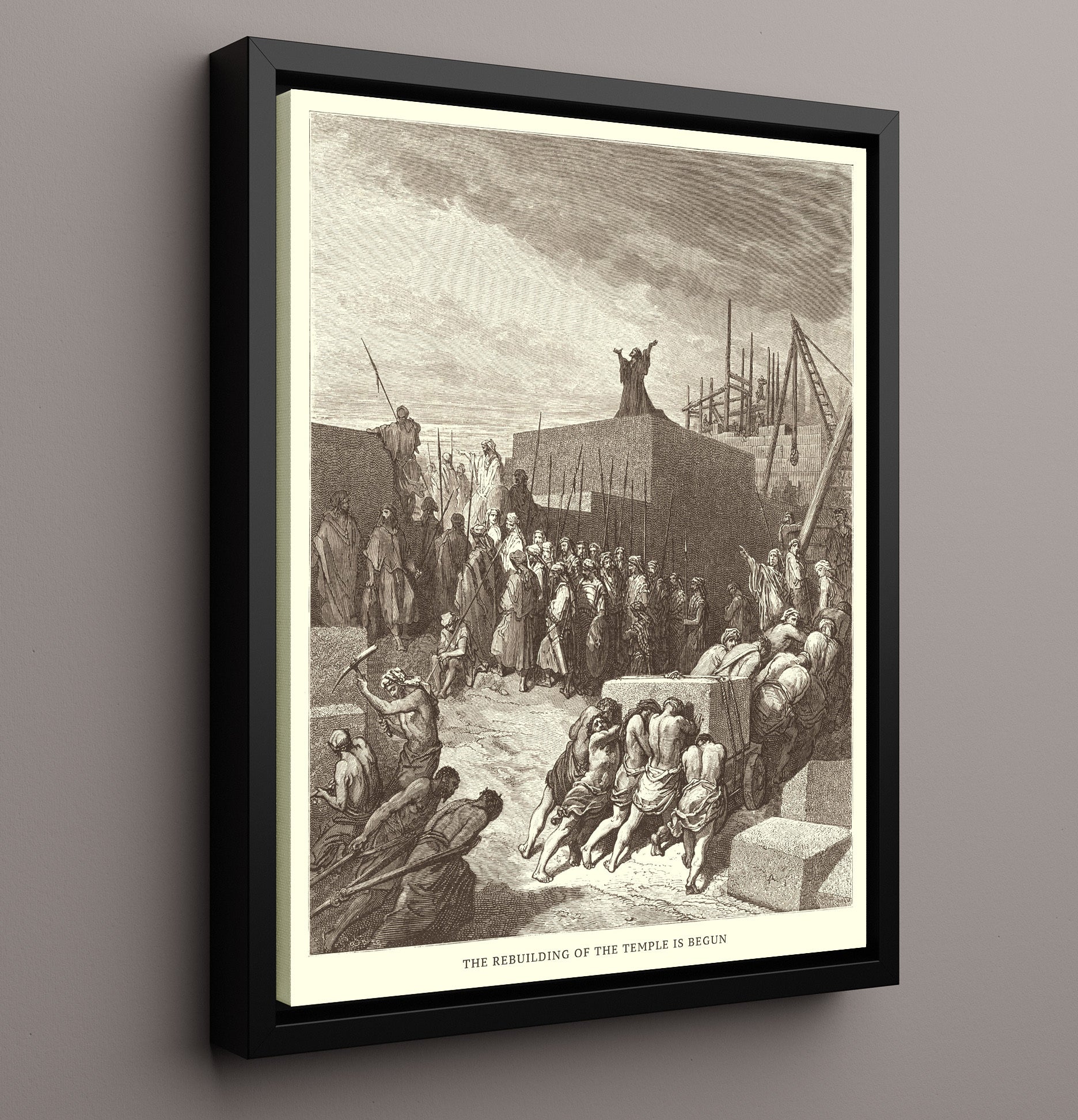 Cyrus Restores the Vessels of the Temple Ezra 1:7-11 Dore Bible Illustration Wall Art 16x20 Framed Canvas wall art print