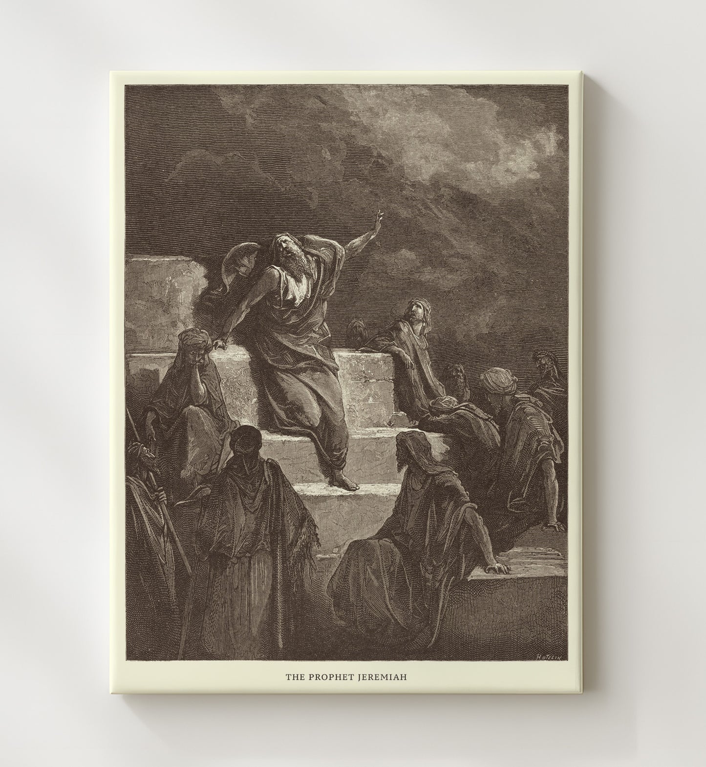 Daniel Interprets the Writing on the Wall Daniel 5:24-28 Dore Bible Illustration Wall Art 20x24 Canvas wall art print