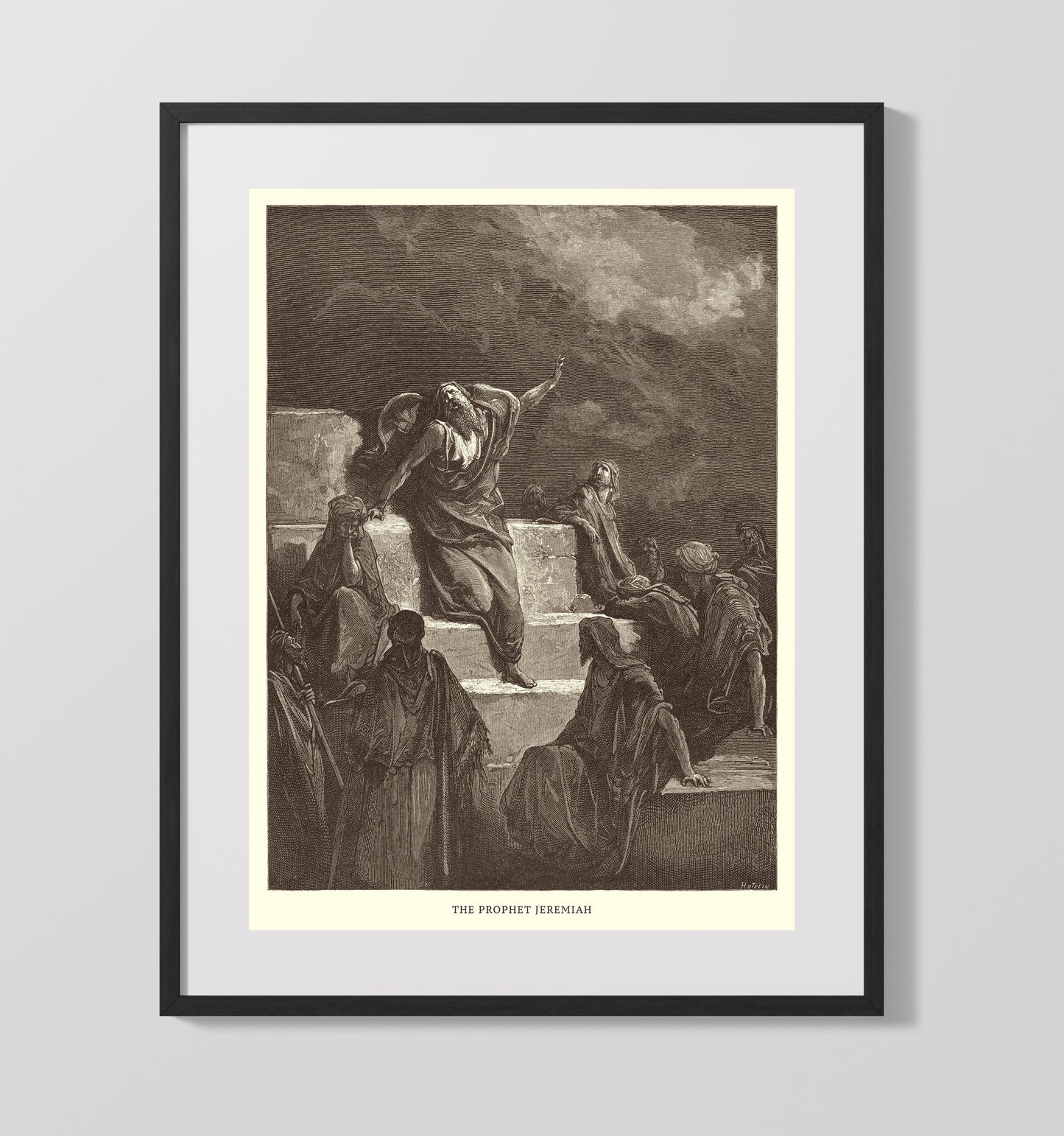 Daniel Interprets the Writing on the Wall Daniel 5:24-28 Dore Bible Illustration Wall Art 16x20 Gallery Frame wall art print