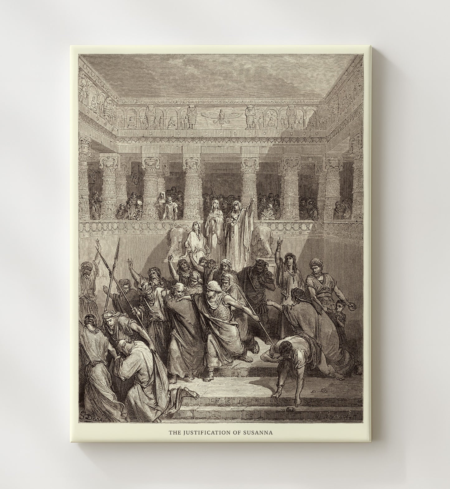 Daniel in the Lions Den Daniel 6 Dore Bible Illustration Wall Art 20x24 Canvas wall art print
