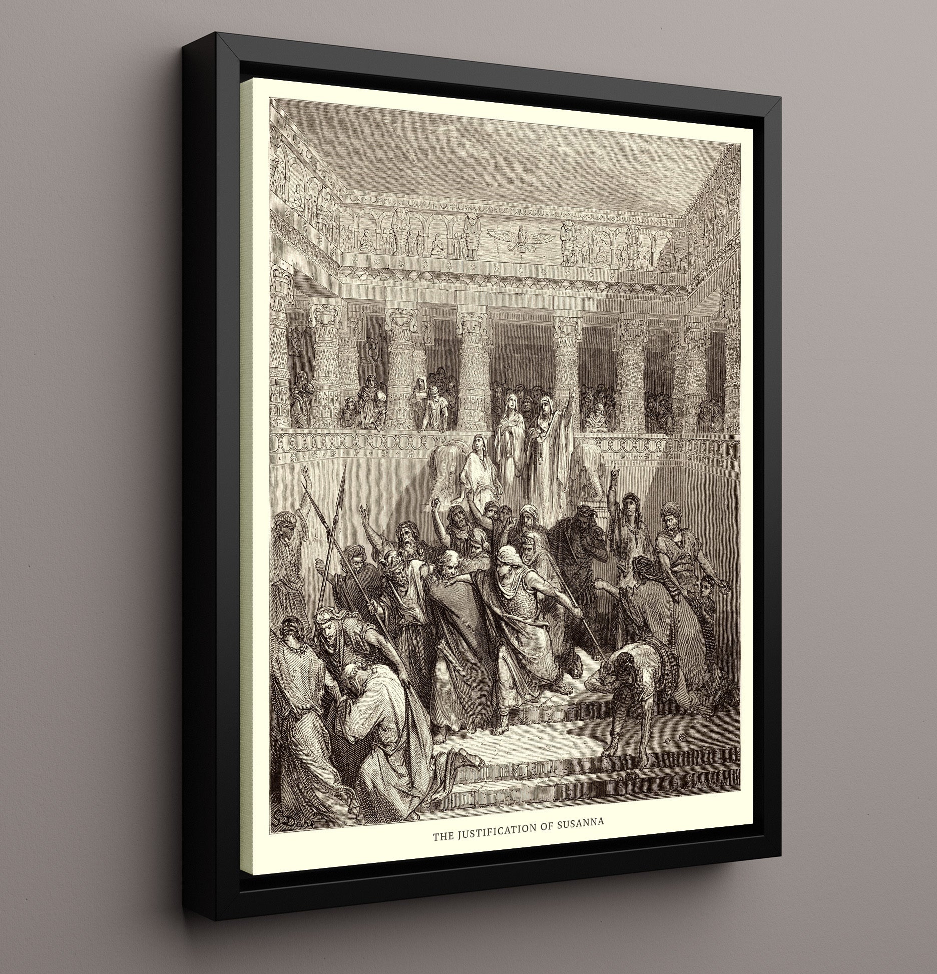 Daniel in the Lions Den Daniel 6 Dore Bible Illustration Wall Art 16x20 Framed Canvas wall art print
