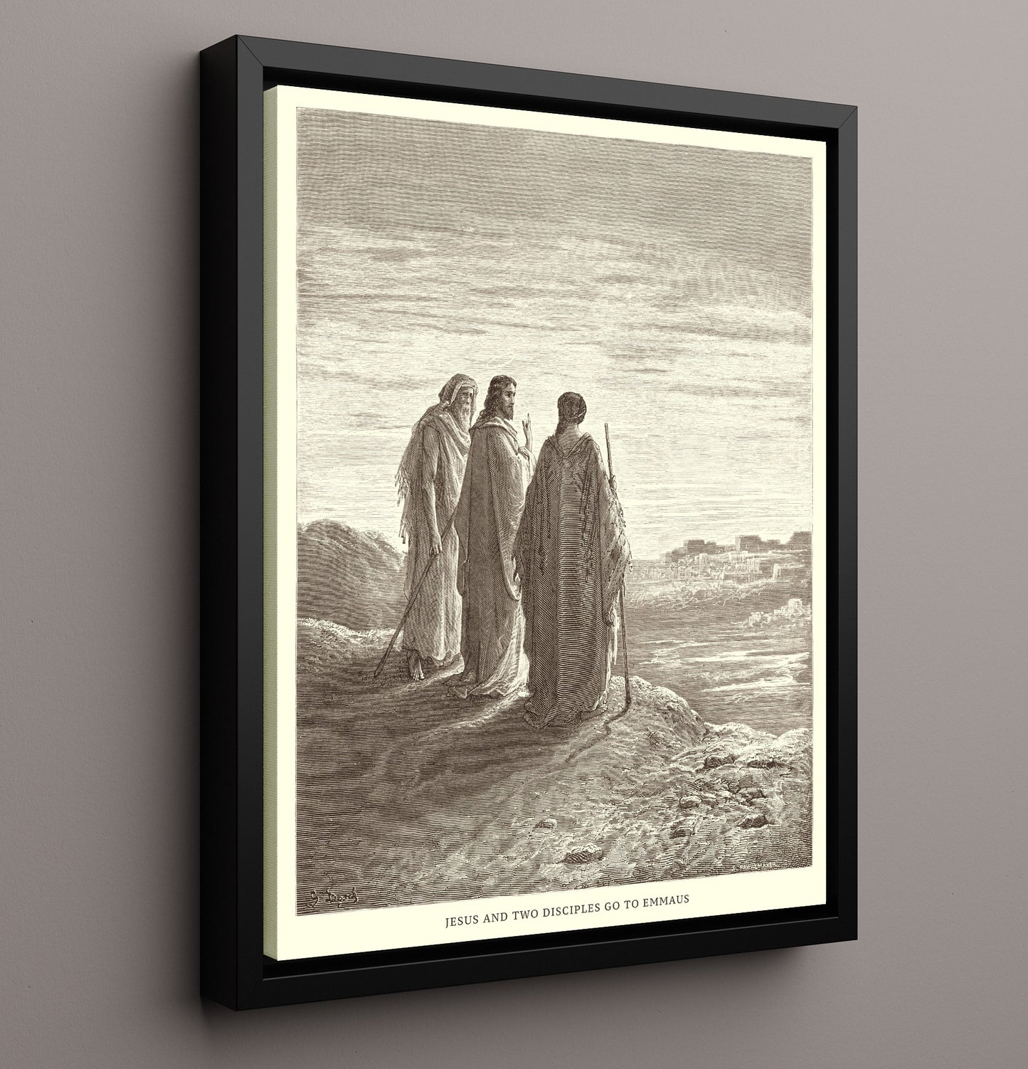 Darkness at the Crucifixion Matthew 27:45 Dore Bible Illustration Wall Art 16x20 Framed Canvas wall art print