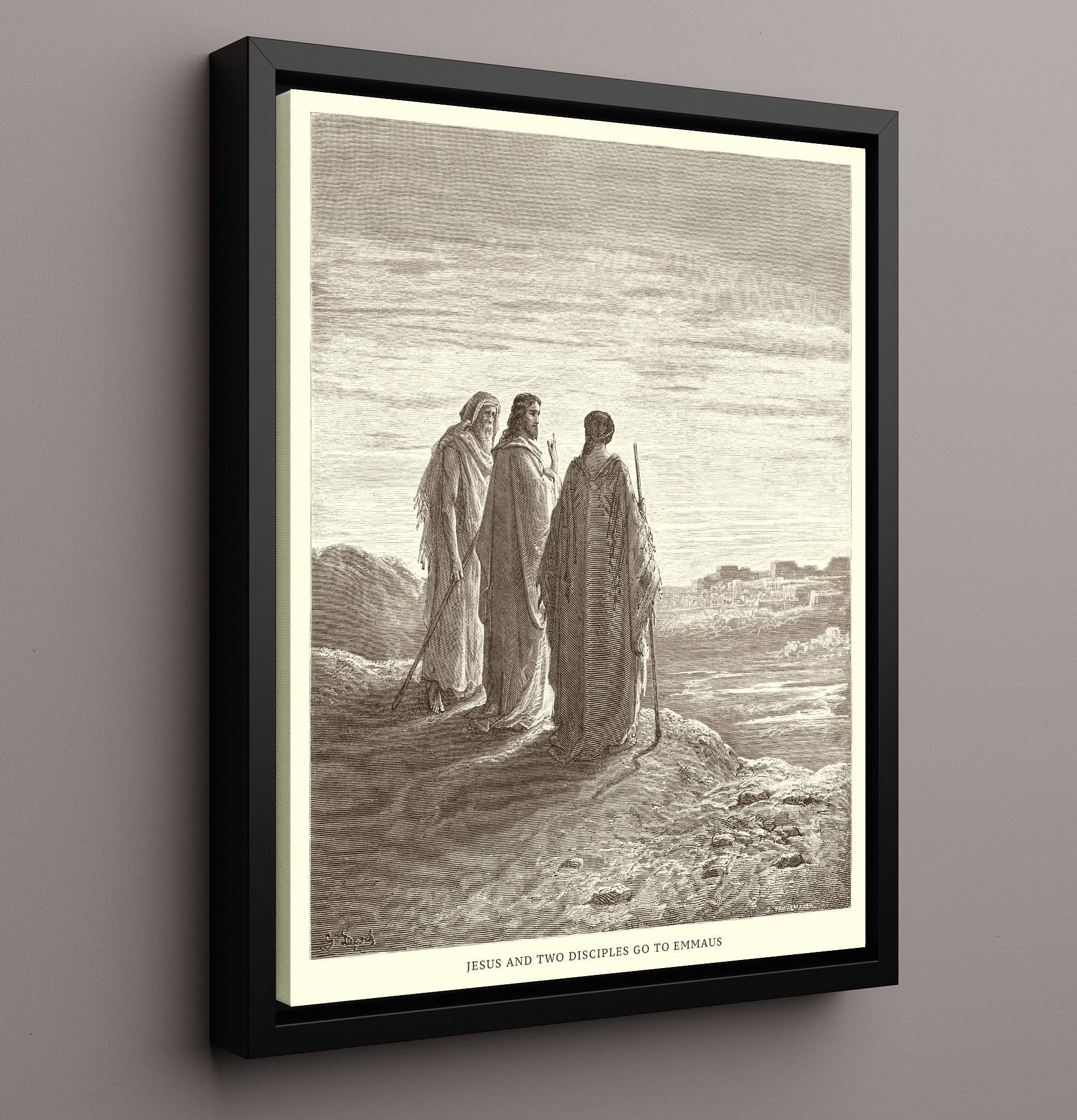Darkness at the Crucifixion Matthew 27:45 Dore Bible Illustration Wall Art 16x20 Framed Canvas wall art print